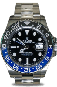 Bild zeigt eine Rolex GMT-Master II mit Blau Schwarzem Rand